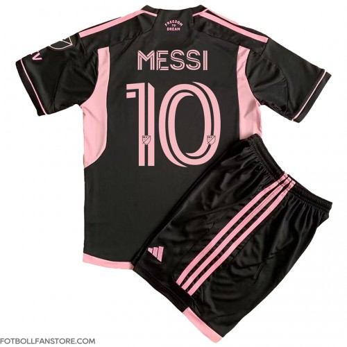 Inter Miami Lionel Messi #10 Barnkläder Borta matchtröja till baby 2023-24 Kortärmad (+ Korta byxor) Billigt